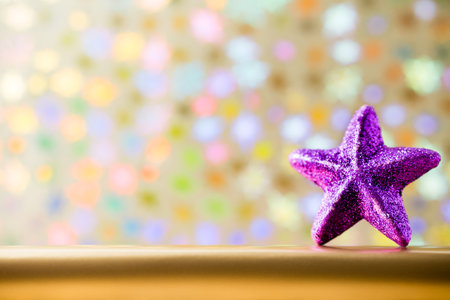 Star with glitter on Boke background.の写真素材