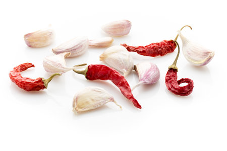 Spice mix a wooden spoon on a white background.の写真素材