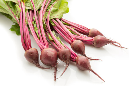 New beets with their foliage. Beet bunch.