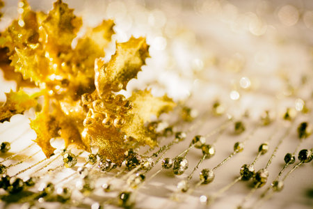 Christmas backgrounds. Christmas decor on the blur background.の写真素材