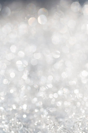 Christmas spruce - silver bokeh defocused.Stock image.の写真素材