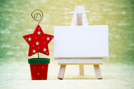 Christmas greeting card with Christmas decorations.