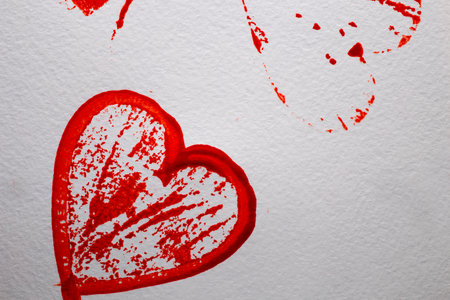 Hearton the wooden background. Valentines day greeting card.の写真素材