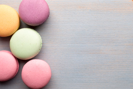 Macaroons on the tableの写真素材