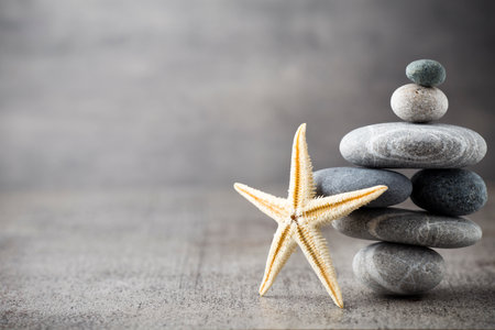 Spa stones treatment scene, zen like concepts.の写真素材