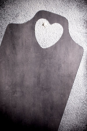 heart shape On the gray surfaceの写真素材
