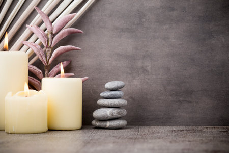 Stones spa treatment scene, zen like concepts.の写真素材