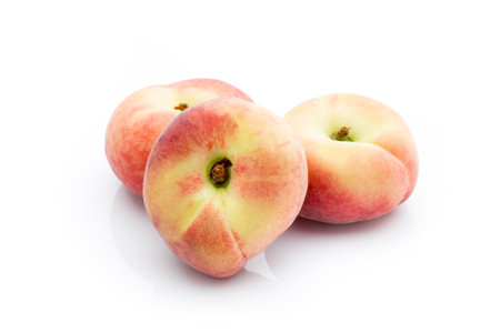 Peach on the white isolatd background.の写真素材