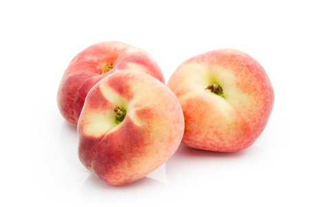 Peach on the white isolatd background.の写真素材