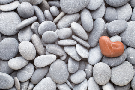 Red heart of the spa stones.の写真素材