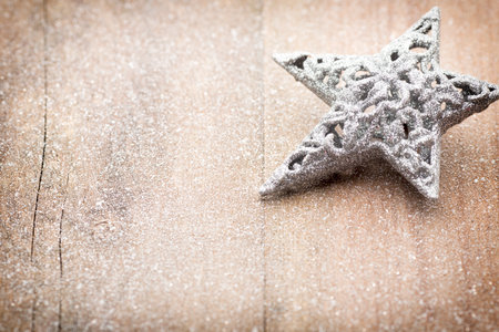 Christmas decoration with fir branches on the wood background.の写真素材