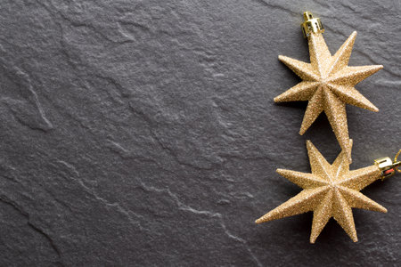 Christmas decoration on the black background.の写真素材