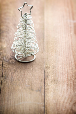 Christmas decoration over wooden background.の写真素材