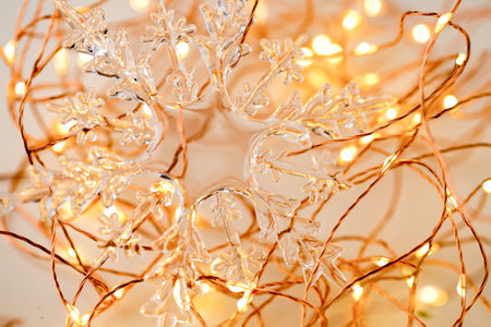 Christmas gold stars decoration on abstract background.