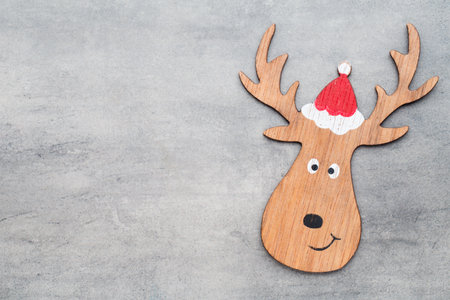 Christmas decor with santa hat. Vintages background.の写真素材