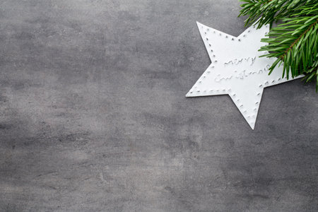 Christmas  decor stars, Christmas greeting card.の写真素材