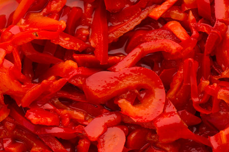 Red pepper marinade baked on grill.の写真素材