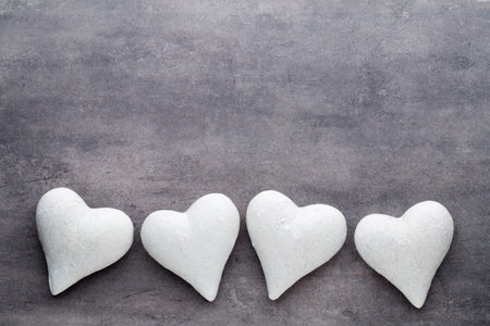 Valentine's Day greeting card. White and red heart.の写真素材