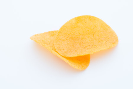 Potato chips on the papric. Eco food.の写真素材