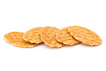 Sweet waffle on the white background.の写真素材