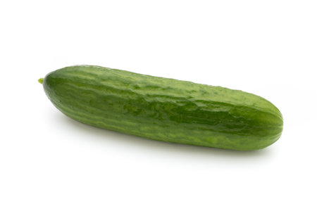 Eco cucumber on white background. Fresh vegetables.の写真素材