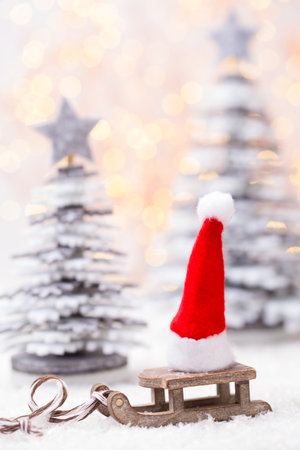 Christmas sled with holiday celebration concept.の写真素材