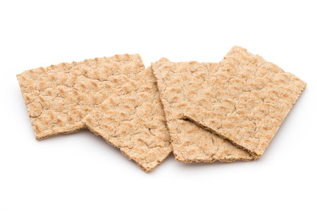 Fresh stack of wholegrain crispy bread.の写真素材