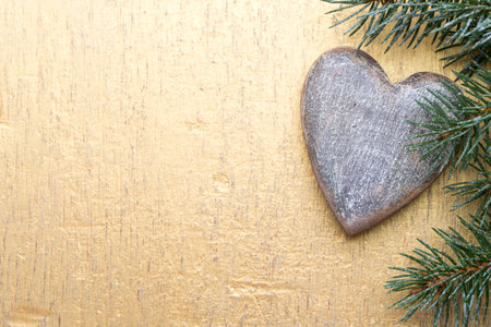 Christmas greeting card with christmas rustic decorations.の写真素材