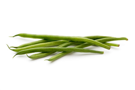 Green beans isolated on a white background.