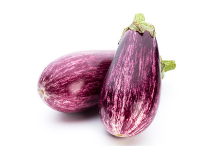 Fresh aubergine on a white background.の写真素材