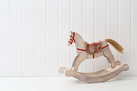 Christmas decoration on a white wooden background.の写真素材