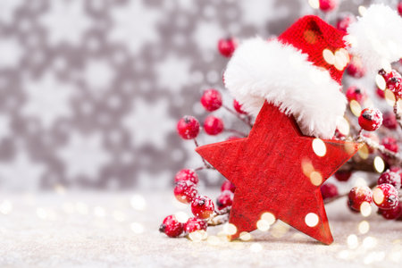 Christmas background, greeting card. Xmas decoration.の写真素材