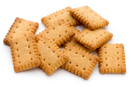 Tasty cookies biscuits on the  isolated background.