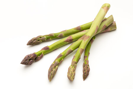  Bio fresh green asparagus isolated on white background.の写真素材