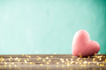 Heart on the woodenの写真素材