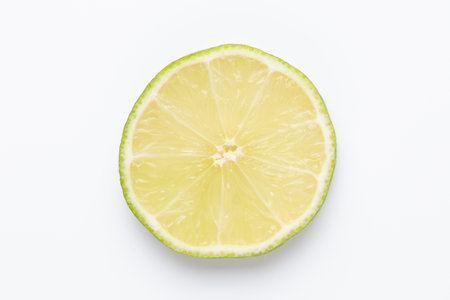 Fruit lime pattern. Food background. Fresh citrus fruits in a white background. Flat lay.