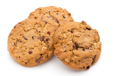 Chocolate chip cookie isolated on white background.の写真素材