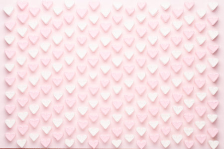 Marshmallows on pink  with copyspace.
