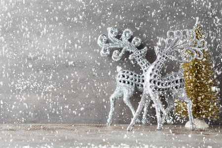 Silver deer on grayの写真素材