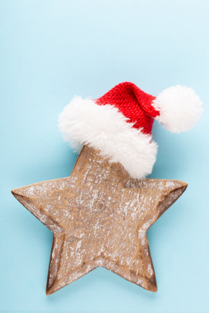 Vintage Christmas background with Christmas decoration. Christmas greeting card. New Year concept.の写真素材