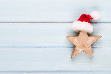 Vintage Christmas background with Christmas decoration. Christmas greeting card. Festive decoration on bokex silver background.の写真素材
