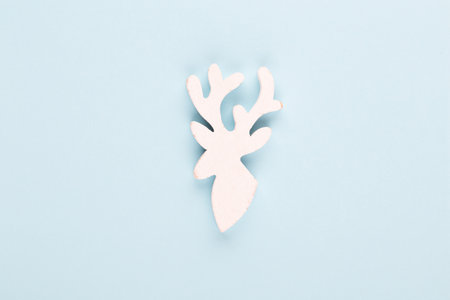 Christmas decorations on pastel background. Christmas composition. Flat lay, top view, copy space.の写真素材