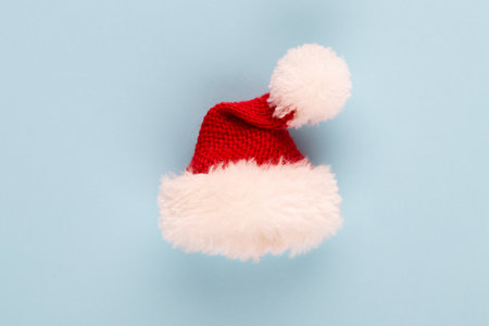 Christmas decorations on pastel background. Christmas composition. Flat lay, top view, copy space.の写真素材