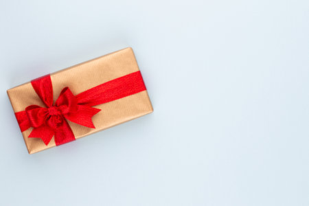 Christmas gift boxes on pastel background.の写真素材