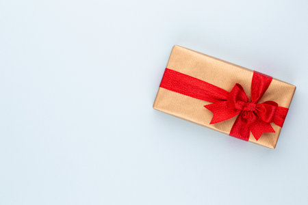 Christmas gift boxes on pastel background.の写真素材