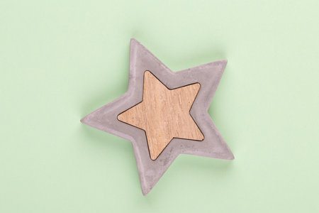 Christmas decorations on pastel background. Christmas composition. Flat lay, top view, copy space.の写真素材