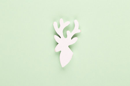 Christmas decorations on pastel background. Christmas composition. Flat lay, top view, copy space.の写真素材