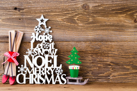 Christmas tree, Noel wish, spruce of the letters.の写真素材