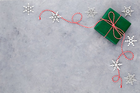 Christmas gift boxes on pastel background.の写真素材
