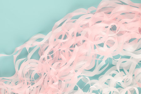 Abstract pink, blue and white ribbon background.の写真素材